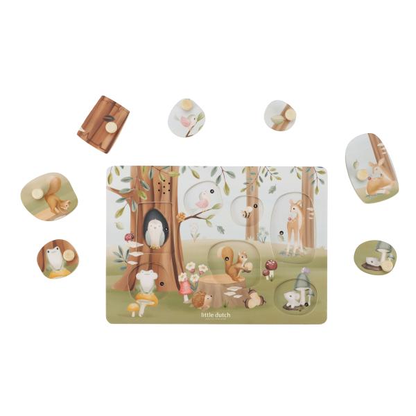 Little Dutch - Sound-​Greif-Puzzle Holz Forest Friends